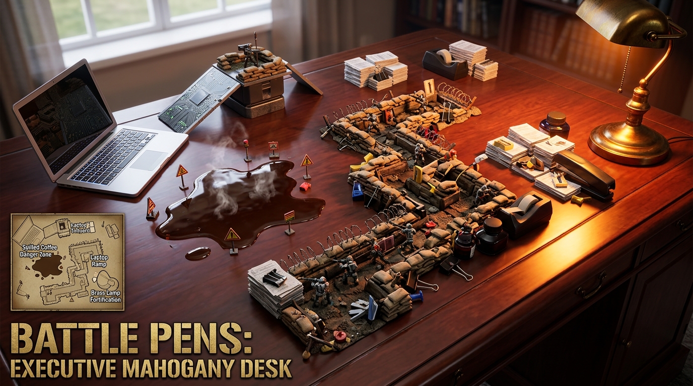 Polished Mahogany Study Desk